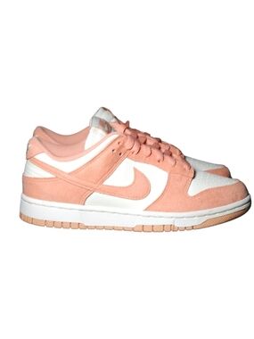 Nike Women’s Dunks Low-Top Sneakers in Pink and White Suede